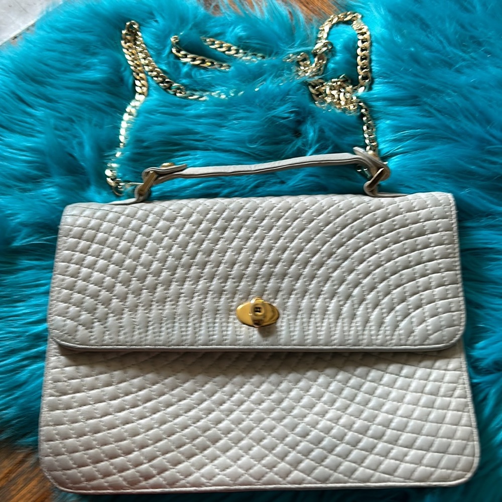 EUC authentic Vintage Bally clutch or crossbody with non branded chain attached.